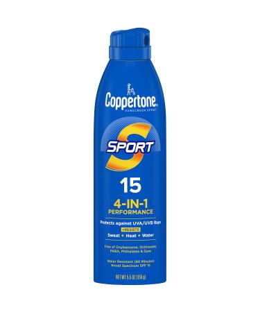 Coppertone Sport Sunscreen Spray  Broad Spectrum SPF 15 Water Resistant Spray Sunscreen  5.5 Oz - Buy Online on GoSupps.com