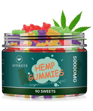 Hemp Gummies 50000mg, Natural Hemp Oil Infused Gummies Fruit Flavored Gummy (90 Gummies) - Buy Online on GoSupps.com