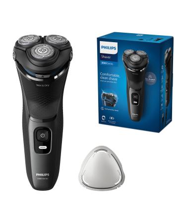 Philips Electric Shaver 3000 Series - Wet & Dry Electric Shaver for Men with SkinProtect Technology in Dark Moon Pop-up Beard Trimmer Cordless Shaver (Model S3145/00) S3000 Moon USB-A