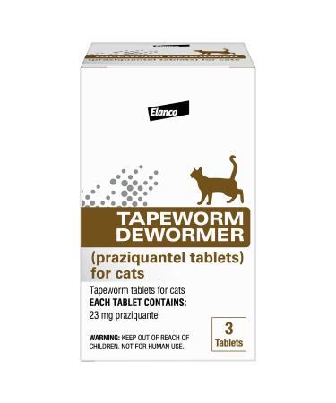 Elanco Tapeworm Dewormer (praziquantel tablets) for Cats 3-Count Praziquantel Tablets for Cats and Kittens 6 Weeks and Older