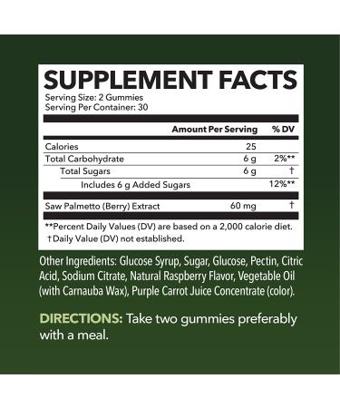 Saw Palmetto Gummies for Hair Growth - Block DHT, Reverse Balding & Thinning - Vegan Supplement for Men and Women - Buy Online on GoSupps.com