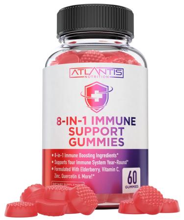 8-In-1 Immune Support Gummies With Elderberry - Powerful Immune Support Supplement Blend Of Elderberry  Quercetin  Zinc & Vitamin C Gummies Are Great Immune Boosters For Adults & Kids - 60 Gummies - Buy Online on GoSupps.com