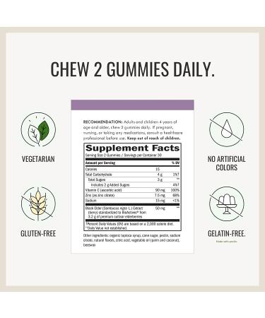 Nature's Way Elderberry Gummies with Vitamin C & Zinc - 60 Count - Buy Online on GoSupps.com