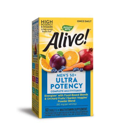 Nature’s Way Alive! Men’s 50+ Ultra Potency Complete Multivitamin, High Potency Formula, Supports Whole Body Wellness & Healthy Aging*, 60 Tablets Men's 50+ 60 Count (Pack of 1) - Buy Online on GoSupps.com