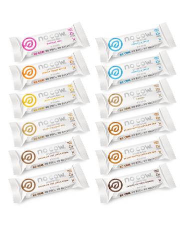 No Cow Protein Bars 12 Flavor Sampler Pack 20g Plus Plant Based Vegan Protein Keto Friendly Low Sugar Low Carb Low Calorie Gluten Free Naturally Sweetened Dairy Free Non GMO Kosher 12 Pack
