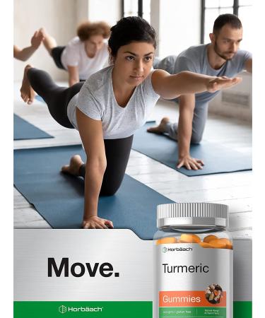 Turmeric Gummies 90 Count Mango Peach Flavor with Ginger | Vegan & Non-GMO Gluten-Free Supplement by Horbaach - Buy Online on GoSupps.com