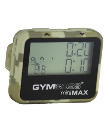 Gymboss miniMAX Interval Timer and Stopwatch Camouflage/Light Brown SOFT COATING