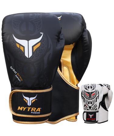 Mytra fusion boxing gloves 10oz 12oz 14oz 16oz MMA Box gloves for training punching sparring muay thai boxing gloves men and women kickbox gloves black/gold 14-oz