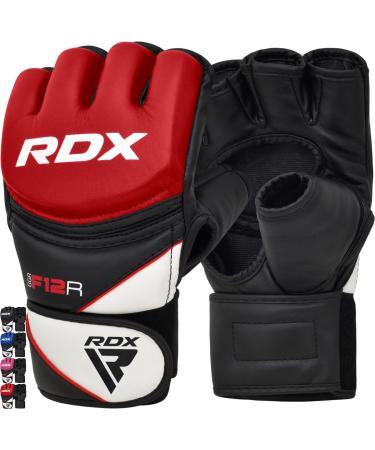 Rdx professional mma gloves grappling sparring training Maya hide leather kickboxing martial arts upholstered gloves muay Thai Thai punch sack sandbags punching punching gloves men's martial arts l red