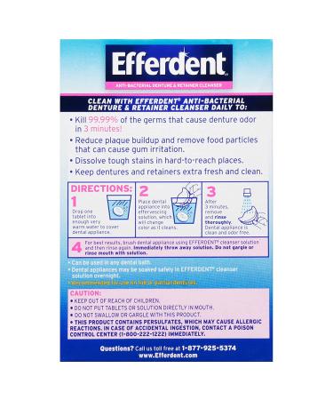 Efferdent Denture Cleanser Tablets - Complete Clean, 126 Tablets for Freshness & Care - Buy Online on GoSupps.com