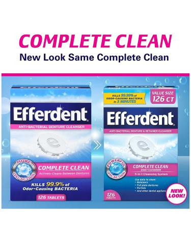 Efferdent Denture Cleanser Tablets - Complete Clean, 126 Tablets for Freshness & Care - Buy Online on GoSupps.com