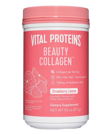 Vital Proteins Beauty Collagen Peptides Powder Supplement for Women, 120mg of Hyaluronic Acid - 15g of Collagen Per Serving - Enhance Skin Elasticity and Hydration - Strawberry Lemon - 9.6oz Canister - Buy Online on GoSupps.com