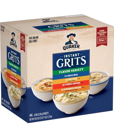 Quaker Instant Grits, 4 Flavor Variety Pack, 0.98oz Packets (44 Pack) - Buy Online on GoSupps.com