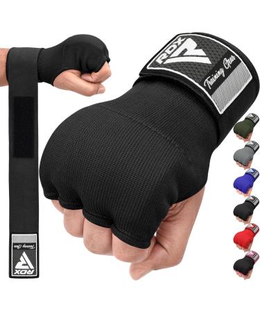 RDX gel inner gloves boxing mma muay thai training elastic boxing bandages 75cm long wrist bands martial arts sparring manual bandages inner boxing gloves punching balls punching gloves m black
