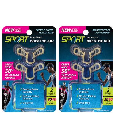 Sport Intra-Nasal Breathe Aids from SleepRight Breathing Aids for Sports Nasal Dilator for Athletes (2-Pack) - Buy Online on GoSupps.com