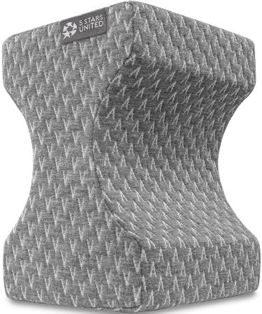 Knee Pillow for Side Sleepers - 100% Memory Foam Wedge Contour - Leg Pillows for Sleeping - Spacer Cushion for Spine Alignment, Back Pain, Pregnancy Support - Sciatica, Hip, Joint, - Grey